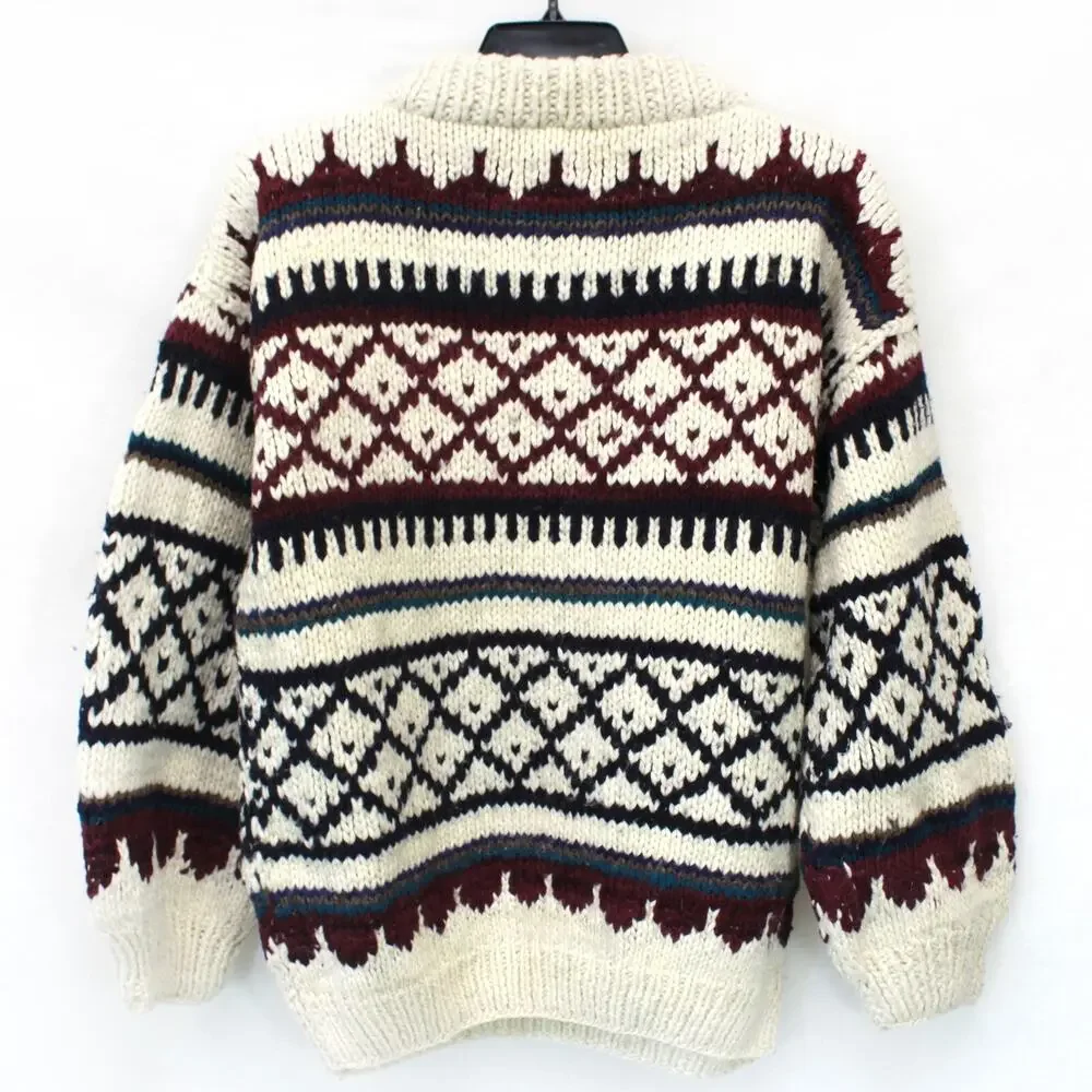 Door to the World Vintage Wool Fishermen Chunky Knit Pullover Sweater One Size